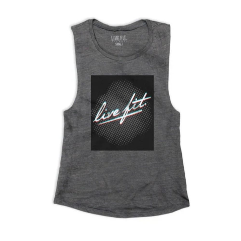 Live Fit Muscle Cutoff Tank Workout Fitness Size Small